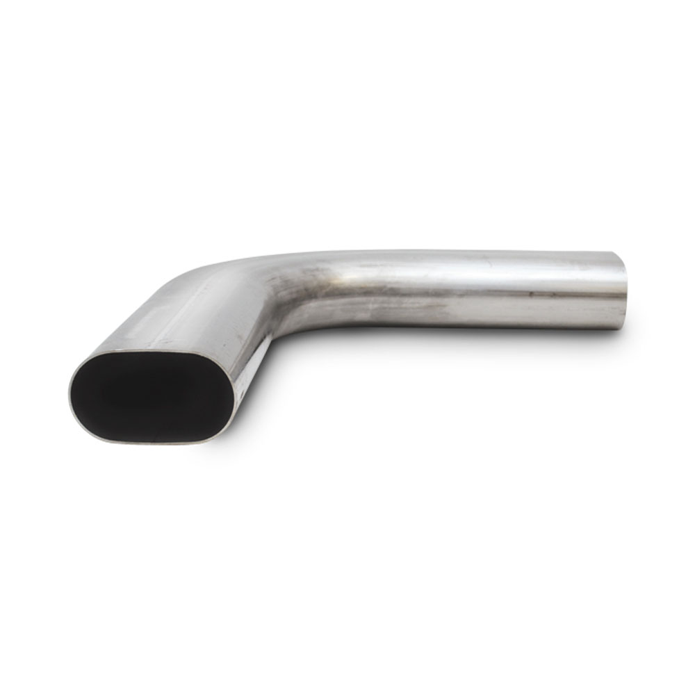 Vibrant Exhaust Pipe 13191; Mandrel Bend Oval 1.650 mm 3.000 in. (2.188 in. x 3.500 in.) 90 deg. Natural Stainless Steel 