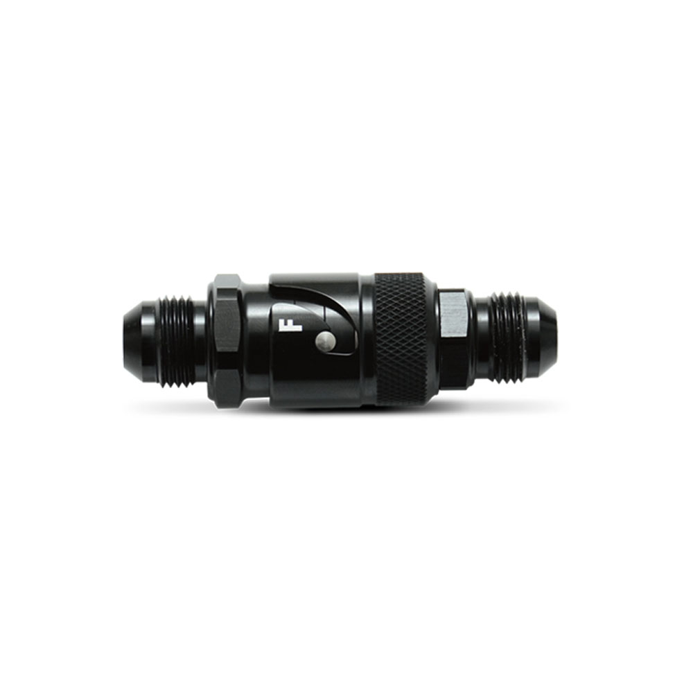 Vibrant AN Fitting 20808; Dry Break Quick Release AN to AN Coupler Black -08AN Male -08AN Male Straight 