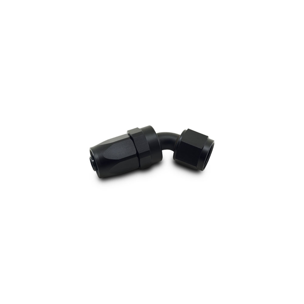 Vibrant Hose End 21410; Swivel Hose End Black -10AN -10AN Female 45 deg. 