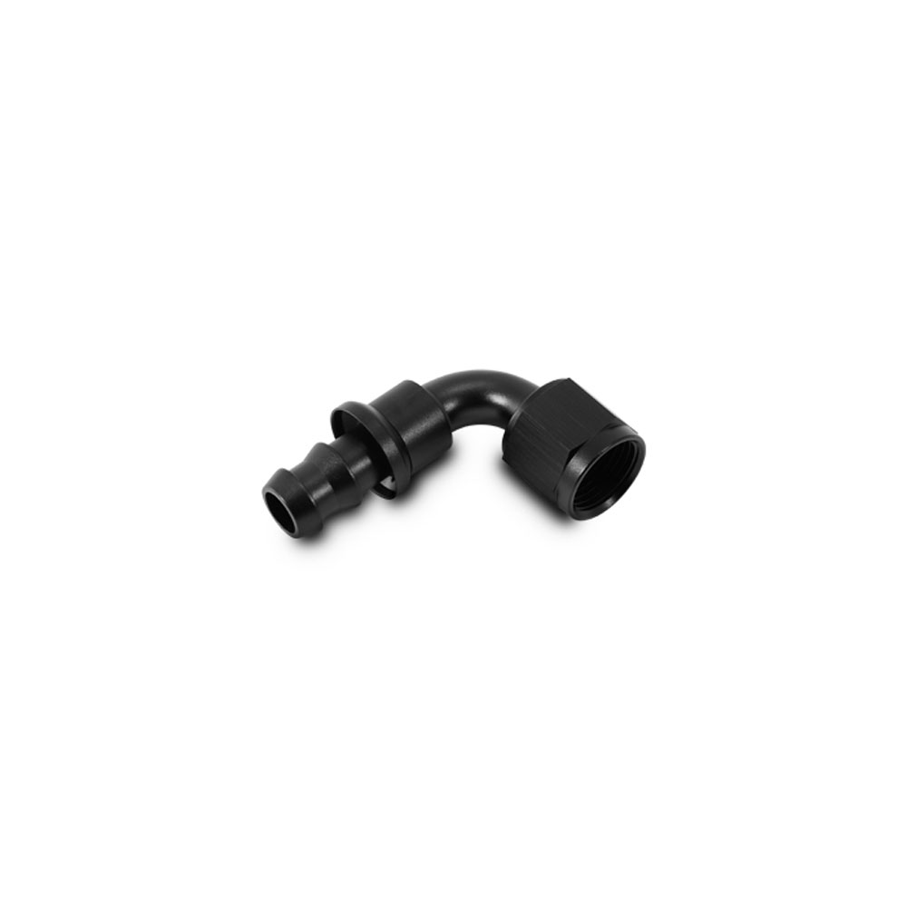 Vibrant Hose End 22910; Push On Hose End Hose End Black -10AN -10AN Female 90 deg. 