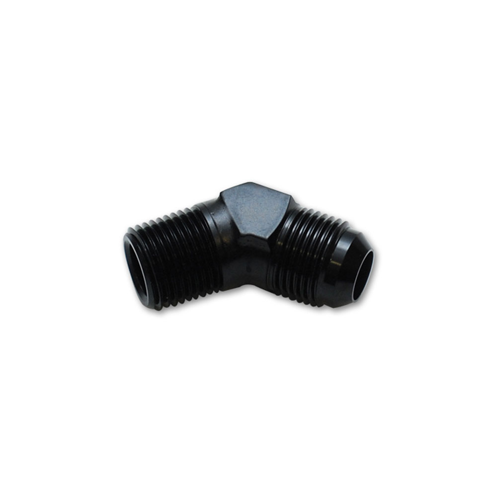 Vibrant Performance AN Fitting 10242; AN to NPT Adapter Black -06AN Male 45 deg. 1/4 in. NPT Male 
