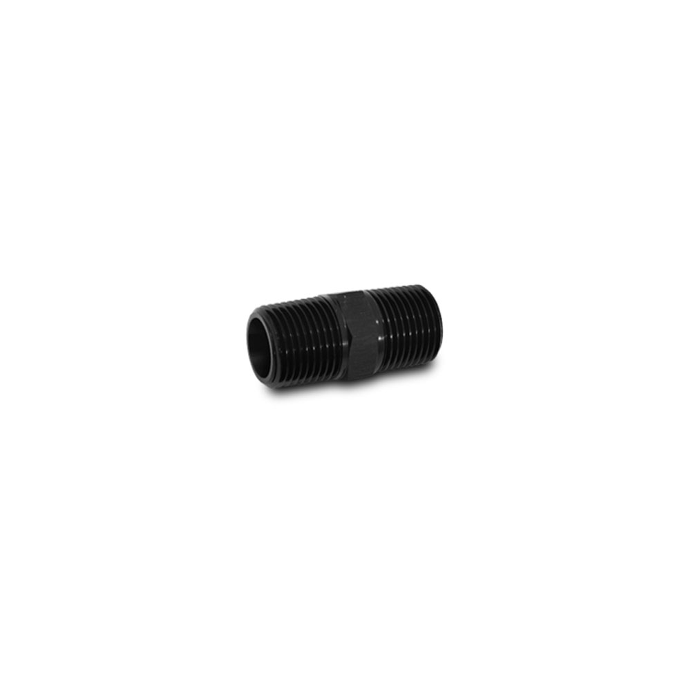 Vibrant Performance Pipe Fitting 10370; NPT to NPT Union Black Anodized 1/8 in. NPT Male Straight 1/8 in. NPT Male 