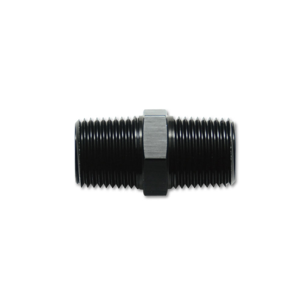 Vibrant Performance Pipe Fitting 10370; NPT to NPT Union Black Anodized 1/8 in. NPT Male Straight 1/8 in. NPT Male 