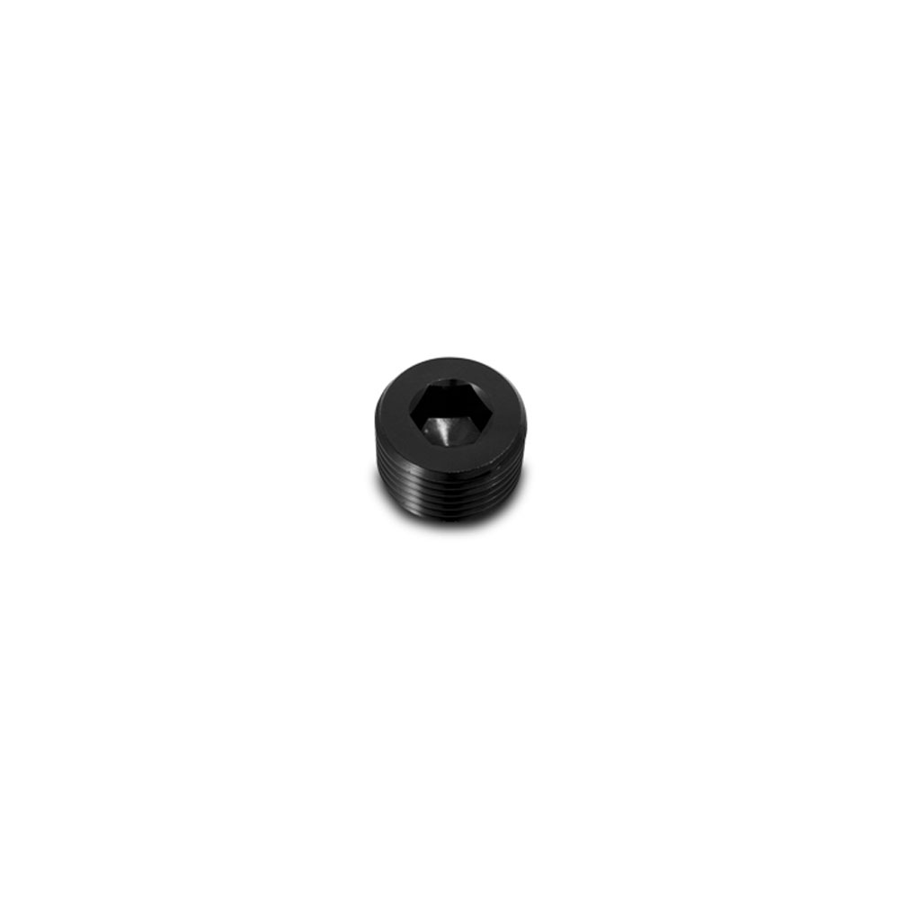 Vibrant Performance Pipe Plug 10490; NPT Plug Black Anodized 1/8 in. NPT Male Straight Internal Allen 