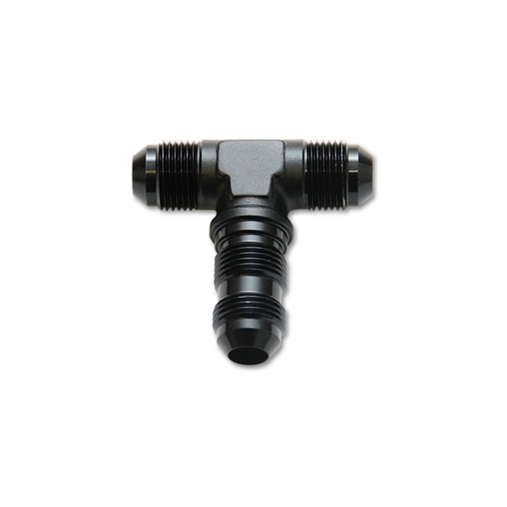 Vibrant Performance AN Fitting 10619; AN to AN Bulkhead Tee Black -08AN Male Tee -08AN Male -08AN Male 