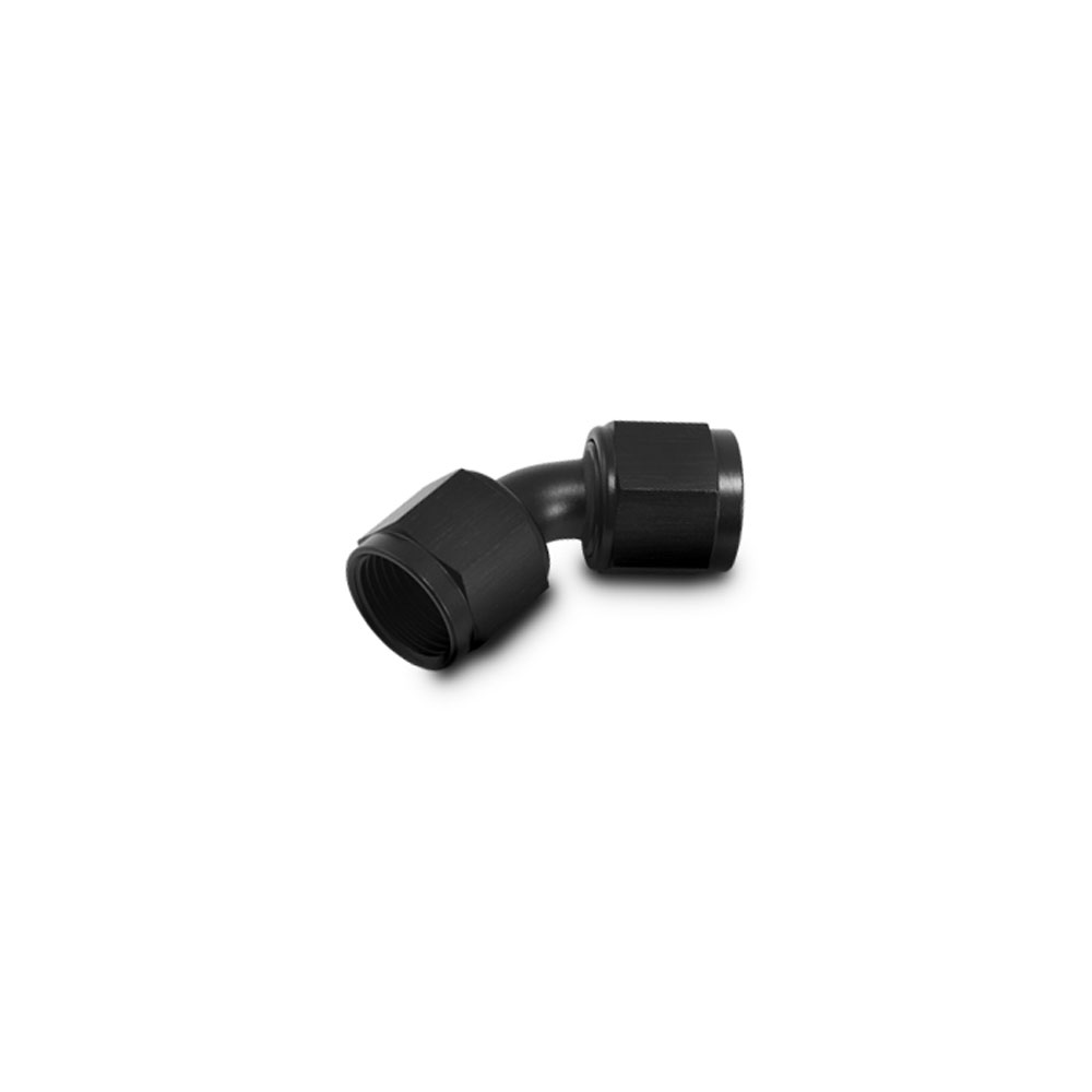 Vibrant Performance AN Fitting 10711; AN to AN Coupler Black -04AN Female 45 deg. -04AN Female 