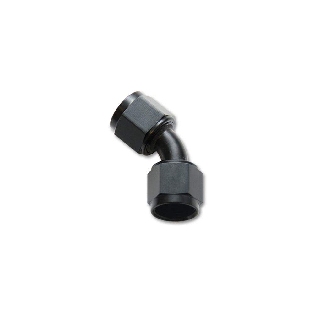 Vibrant Performance AN Fitting 10711; AN to AN Coupler Black -04AN Female 45 deg. -04AN Female 