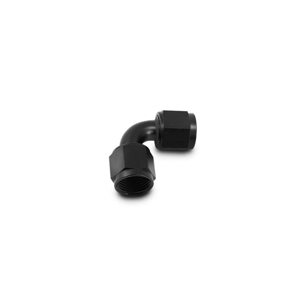 Vibrant Performance AN Fitting 10731; AN to AN Coupler Black -04AN Female 90 deg. -04AN Female 