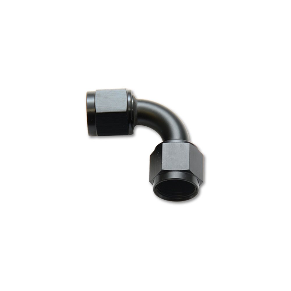 Vibrant Performance AN Fitting 10734; AN to AN Coupler AN to AN Coupler Black -10AN Female 90 deg. -10AN Female 