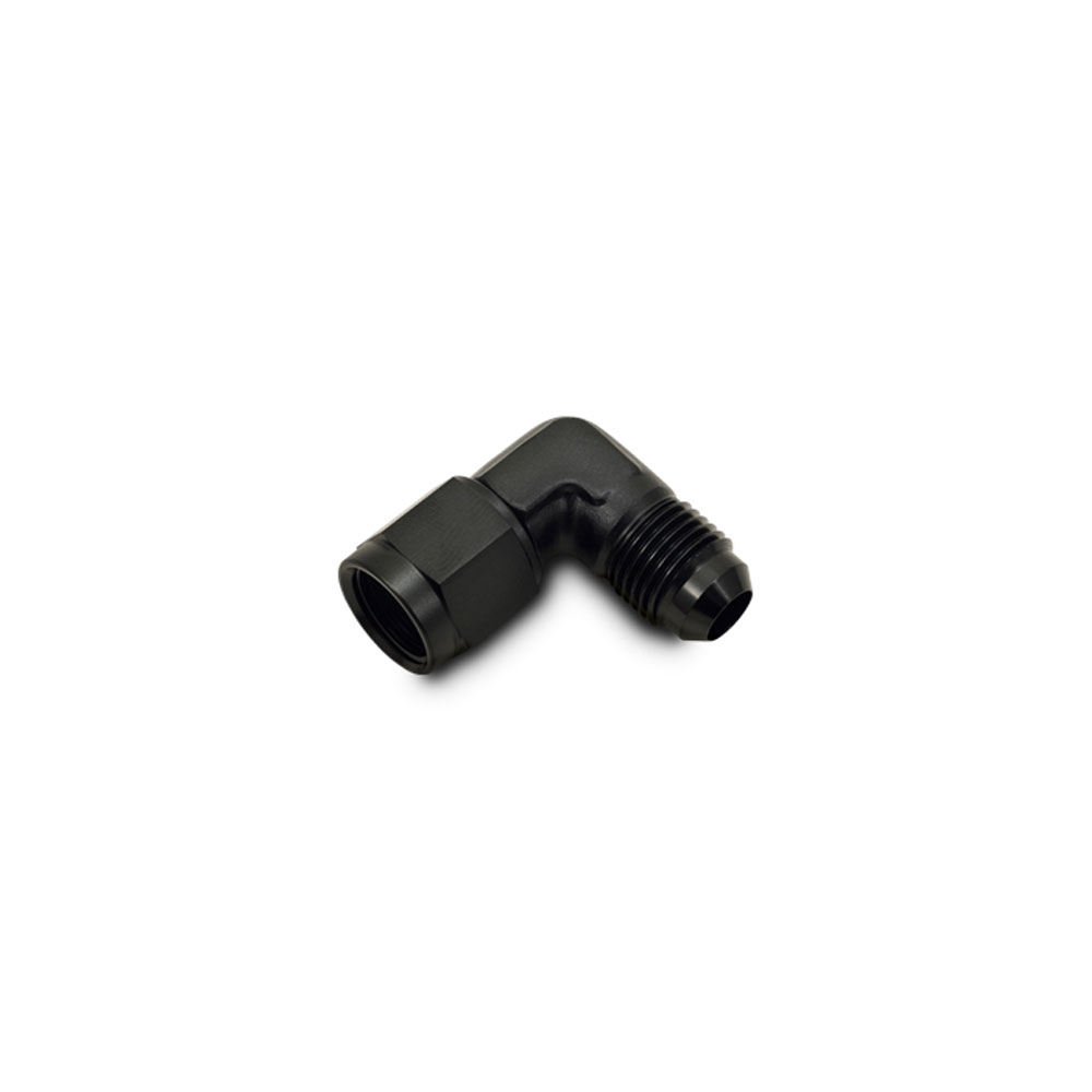 Vibrant Performance AN Fitting 10784; AN to AN Swivel Coupler AN to AN Coupler Black -10AN Female Swivel 90 deg. -10AN Male 