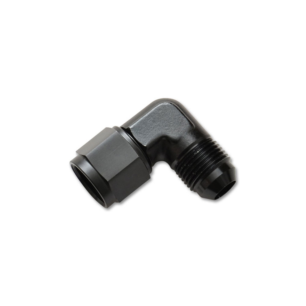Vibrant Performance AN Fitting 10784; AN to AN Swivel Coupler AN to AN Coupler Black -10AN Female Swivel 90 deg. -10AN Male 