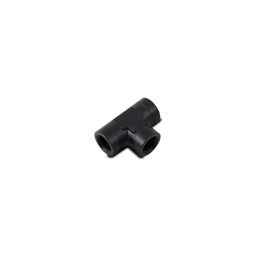 Vibrant Performance Pipe Fitting 10860; NPT Tee Fitting Black Anodized 1/8 in. NPT Female Tee 1/8 in. NPT Female 1/8 in. NPT Female 