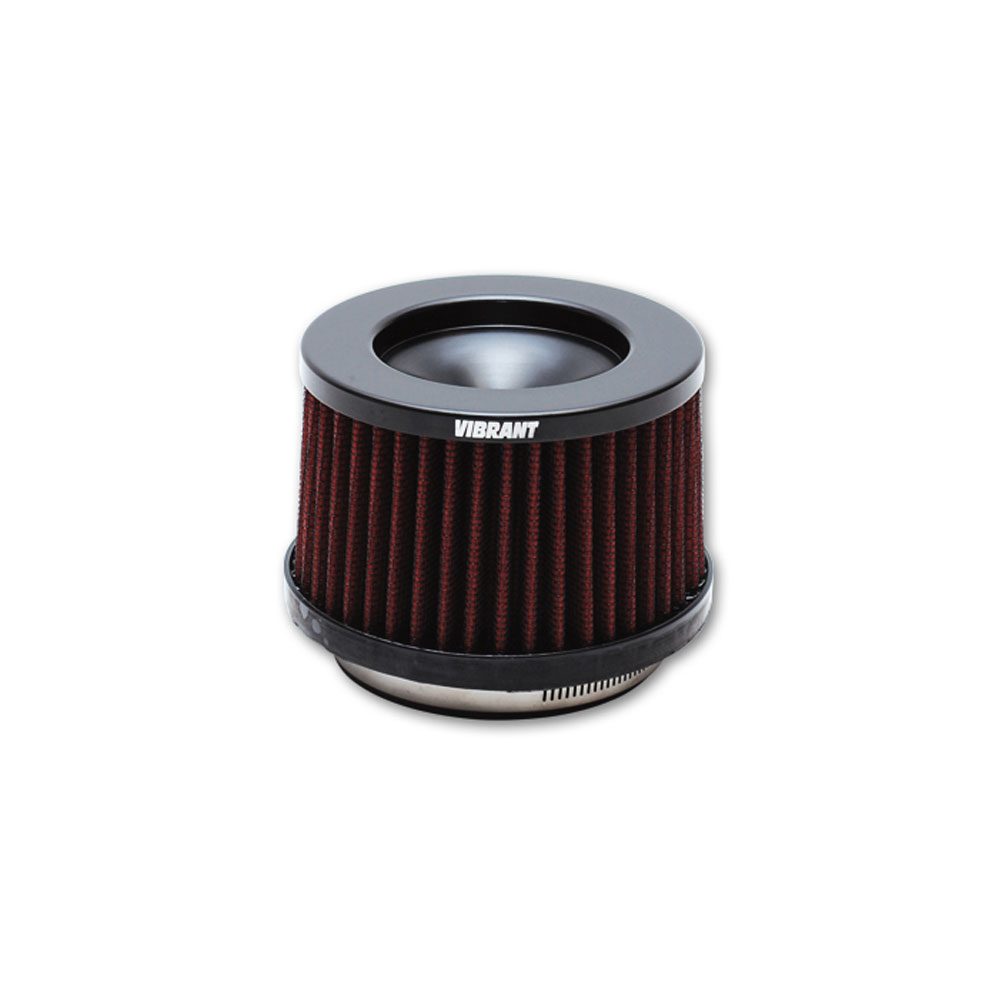 Vibrant Performance Air Filter 10932; Shorty Classic Conical Oiled Red Cotton Gauze 4.375 in. 6.000 in. 