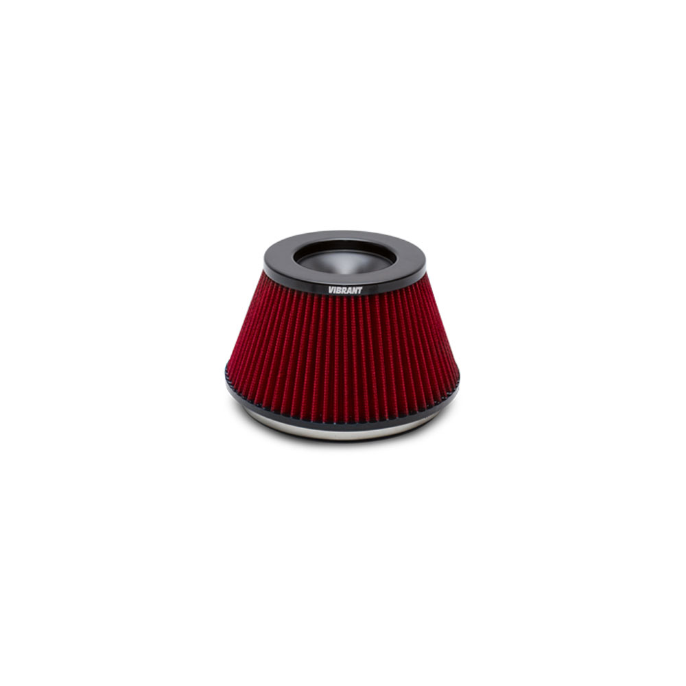 Vibrant Performance Air Filter 10960; Classic Conical Oiled Red Cotton Gauze 5.375 in. 7.500 in. 