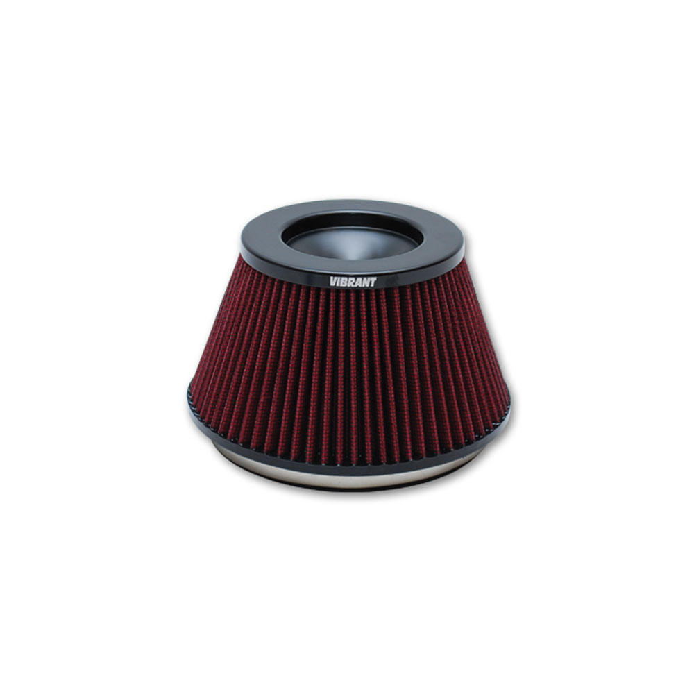 Vibrant Performance Air Filter 10960; Classic Conical Oiled Red Cotton Gauze 5.375 in. 7.500 in. 