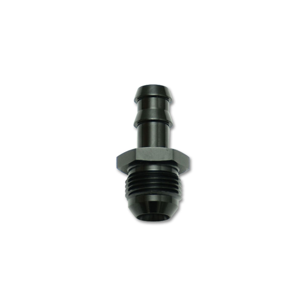 Vibrant Performance AN Fitting 11207; Hose to AN Adapter AN to Hose Barb Adapter Black 3/8 in. Hose Barb Straight -06AN Male 