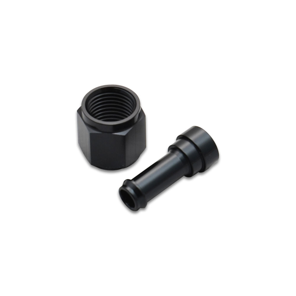 Vibrant Push-On Hose Fitting 11218; Hose to AN Adapter Adapter Black 1/2 in. Hose Barb Straight -08AN Female 