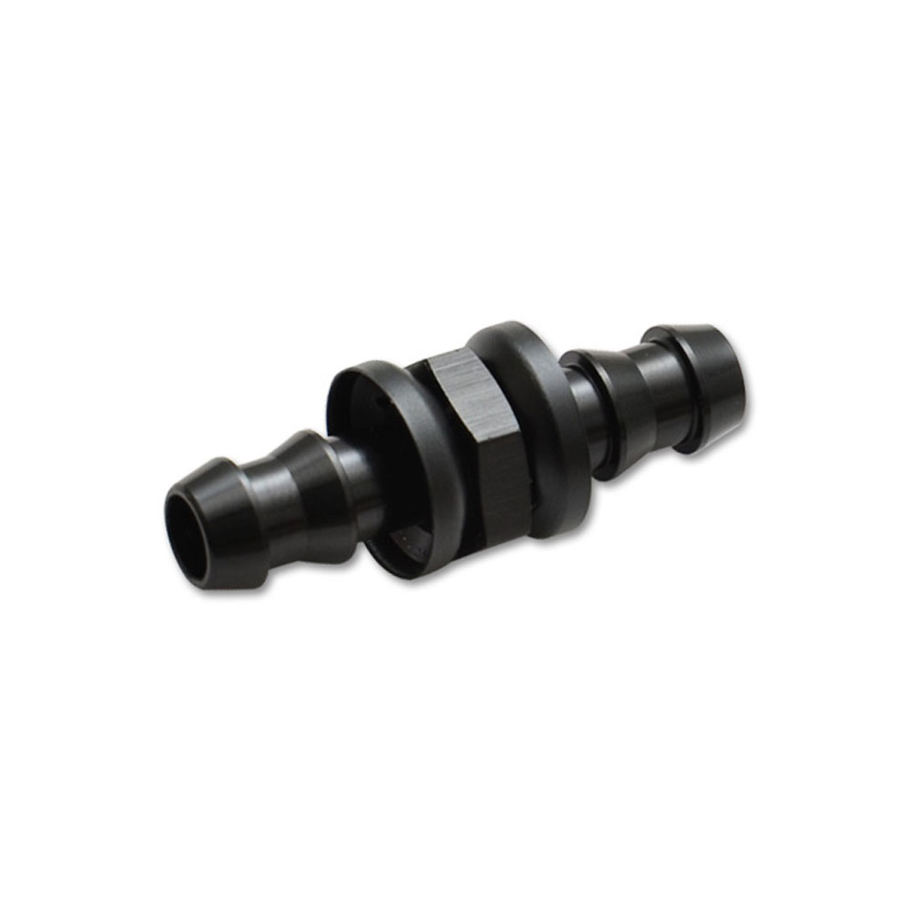 Vibrant Performance Hose End 11243; Push On Hose Union Union Black Anodized -10AN Hose Straight -10AN Hose 