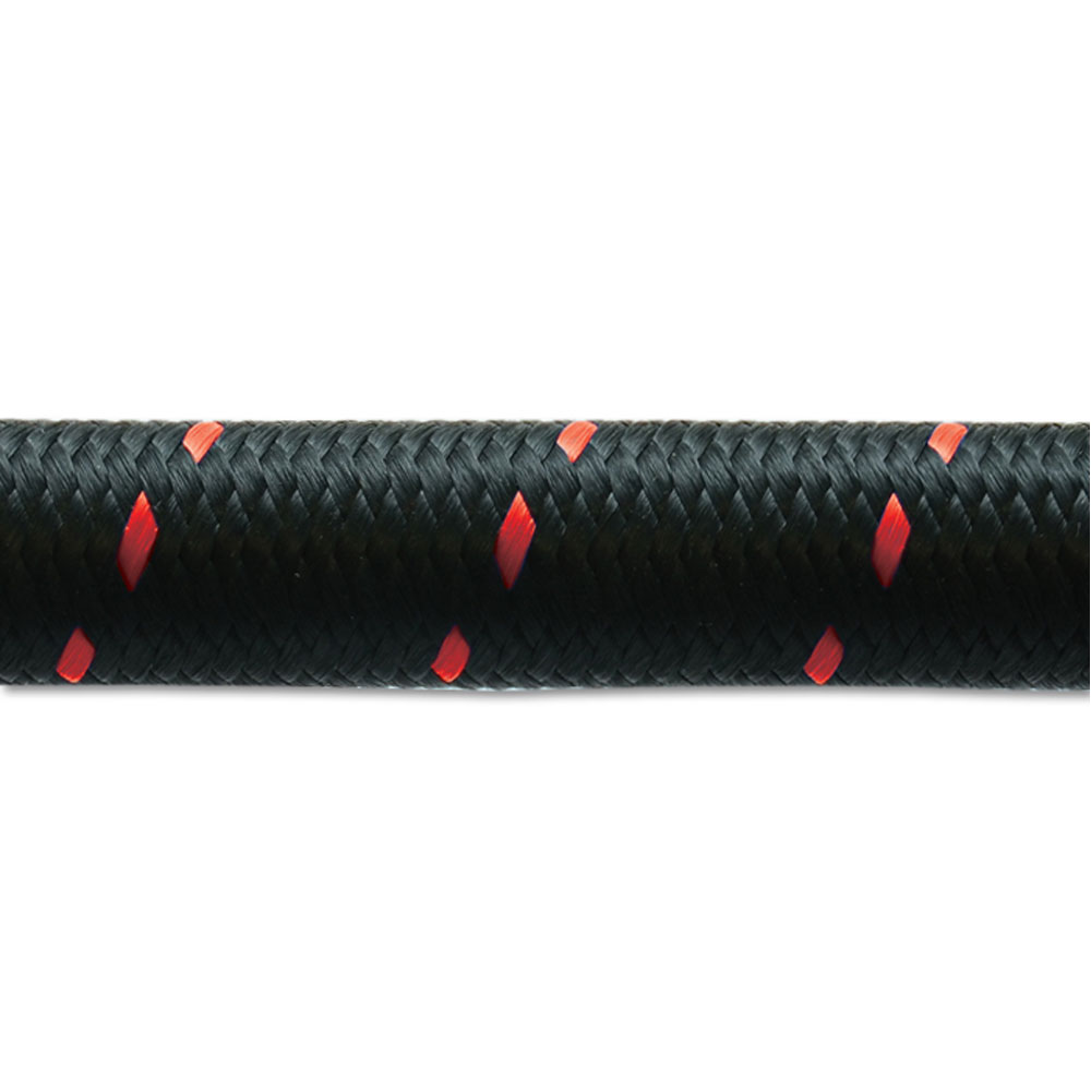 Vibrant Performance Fuel Hose 11956R; -06 AN 2 ft. Black, Red Racing Hose 