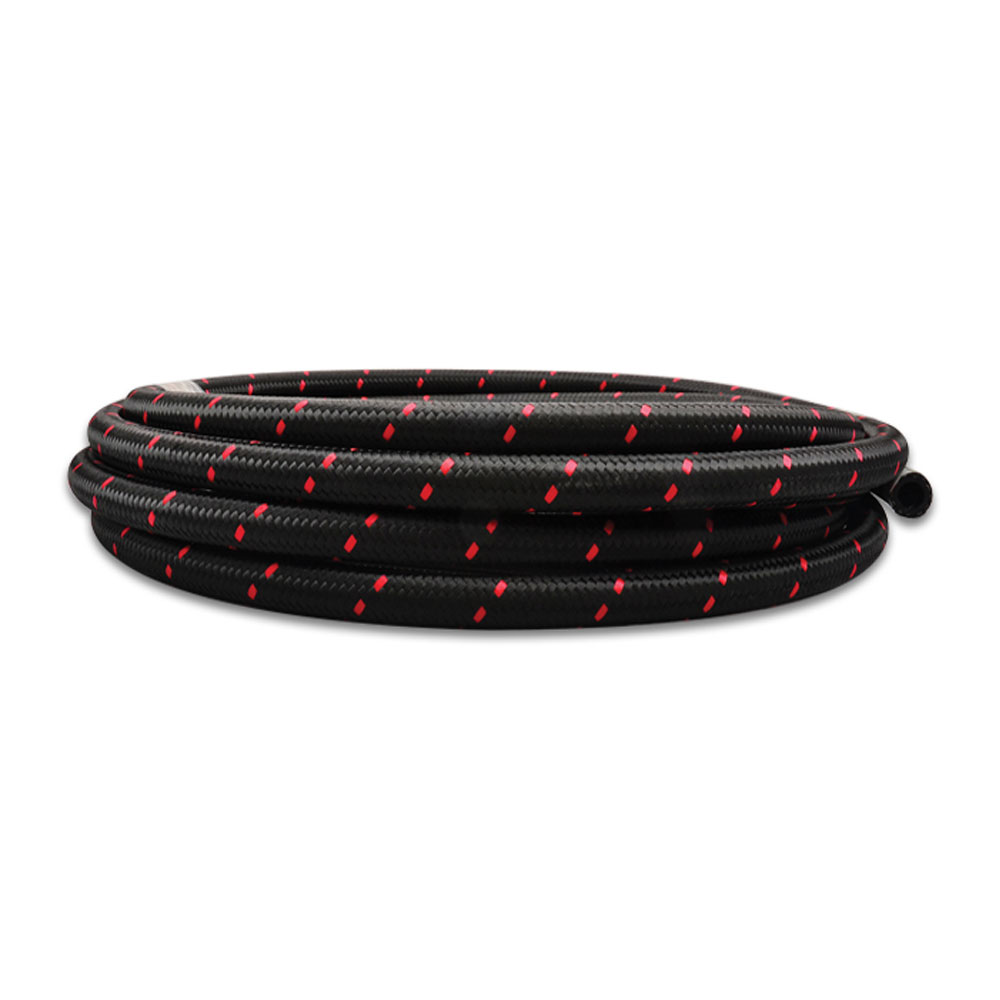 Vibrant Performance Fuel Hose 11956R; -06 AN 2 ft. Black, Red Racing Hose 
