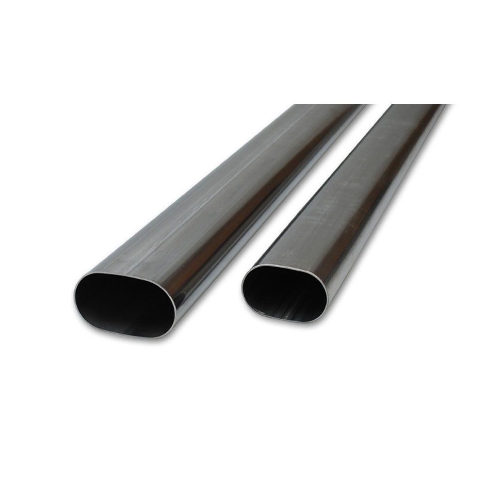 Vibrant Performance Exhaust Pipe 13182; Oval Exhaust Tubing 1.650 mm 3.000 in. (2.188 in. x 3.500 in.) Straight Natural Stainless Steel 
