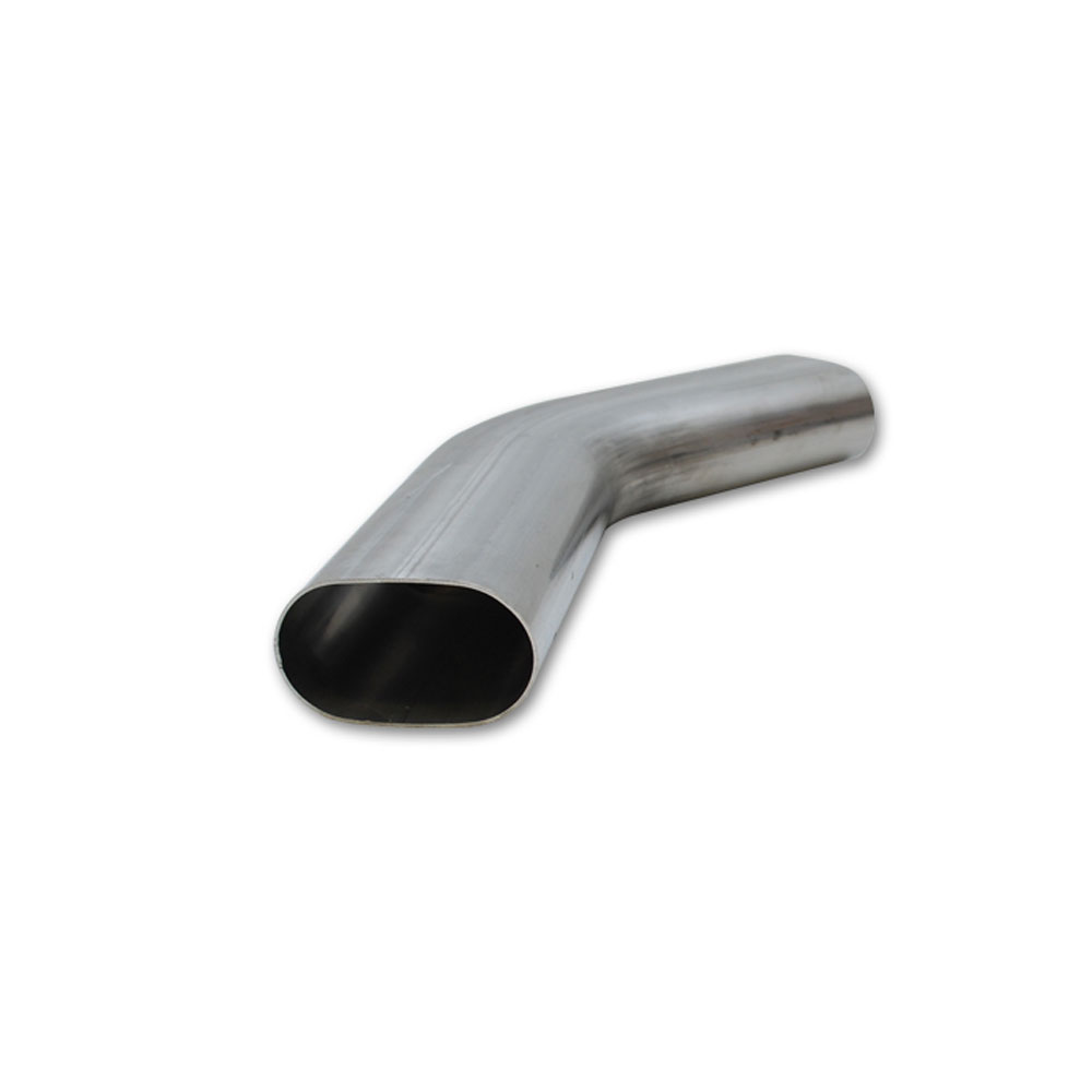 Vibrant Performance Exhaust Pipe 13189; Mandrel Bend Oval 1.650 mm 3.000 in. (2.188 in. x 3.500 in.) 45 deg. Natural Stainless Steel 