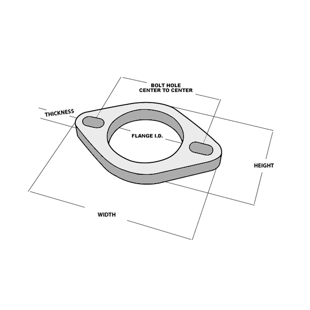 Vibrant Performance Exhaust Flange 1473; Round 3.000 in. 3.000 in. 2 Bolt Natural Stainless Steel 