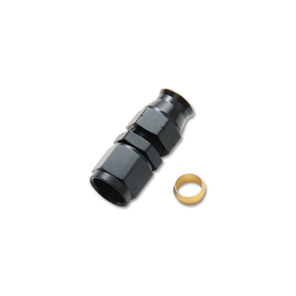 Vibrant Performance AN Fitting 16448; AN to Hard Line Adapter AN to Hard Line Adapter Black -08AN Female Straight 1/2 in. Tube 