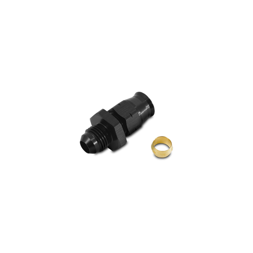 Vibrant Performance Tube Fitting 16455; AN to Hard Line Adapter AN to Hard Line Adapter Black Anodized -06AN Male Straight 5/16 in. Tube 