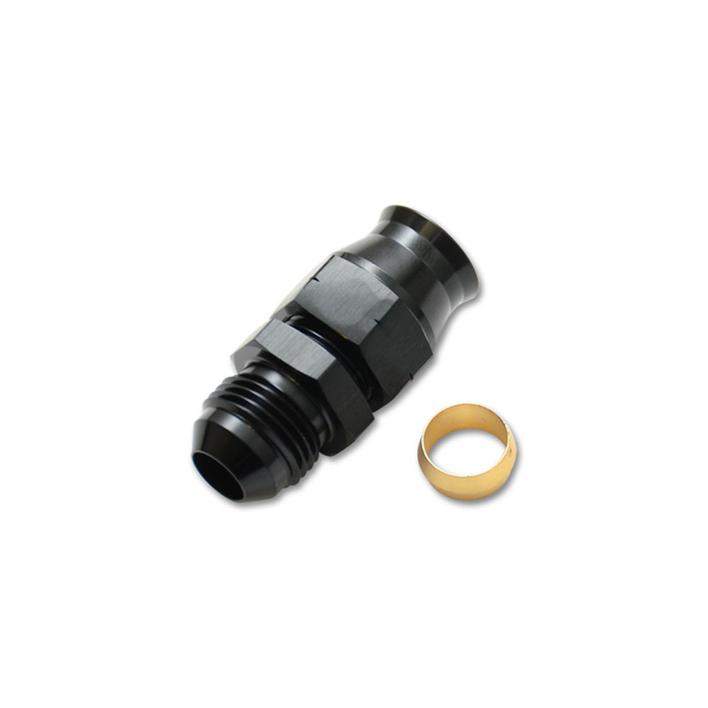 Vibrant Performance Tube Fitting 16455; AN to Hard Line Adapter AN to Hard Line Adapter Black Anodized -06AN Male Straight 5/16 in. Tube 