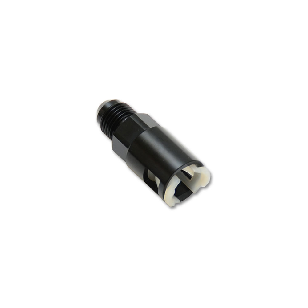 Vibrant Performance AN Fitting 16886; AN to SAE Quick Connect Adapter AN to Quick Connect Adapter Black -06AN Male Straight 3/8 in. Quick Connect Female 