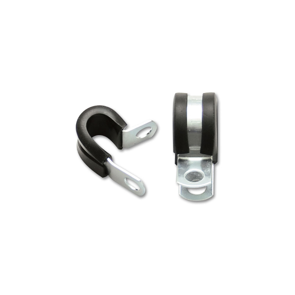 Vibrant Performance Fuel Hose Clamp 17191; Stainless Steel, Rubber Cushioned P Clamp 