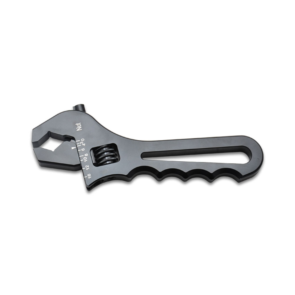 Vibrant AN Wrench 20993; Adjustable AN Wrench Adjustable Black Anodized Aluminum -04AN to -16AN 