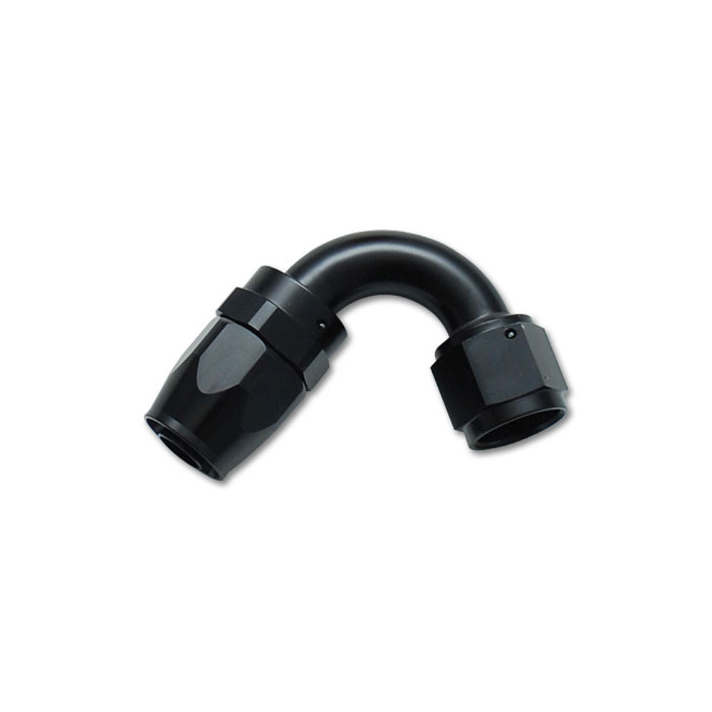 Vibrant Performance Fuel Hose Fitting 21204; Swivel Hose End Black Anodized -04AN 120 deg. -04AN Female 
