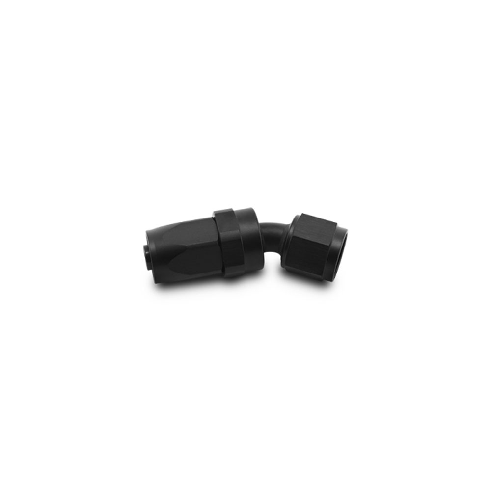 Vibrant Performance Fuel Hose Fitting 21304; Swivel Hose End Black Anodized -04AN 30 deg. -04AN Female 