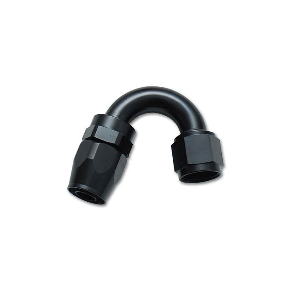 Vibrant Performance Fuel Hose Fitting 21504; Swivel Hose End Black Anodized -04AN 150 deg. -04AN Female 