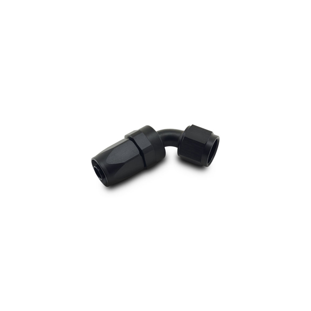 Vibrant Performance Fuel Hose Fitting 21608; Swivel Hose End Hose End Black Anodized -08AN 60 deg. -08AN Female 