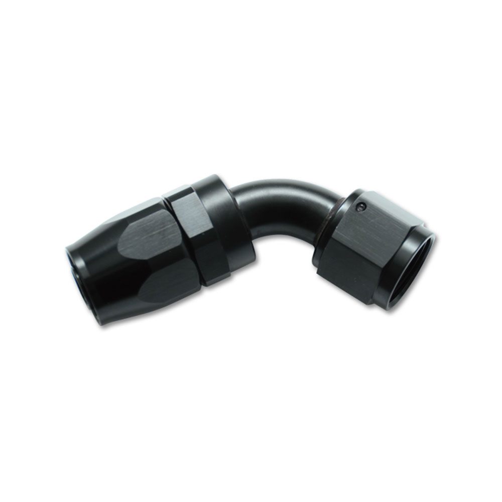 Vibrant Performance Fuel Hose Fitting 21608; Swivel Hose End Hose End Black Anodized -08AN 60 deg. -08AN Female 