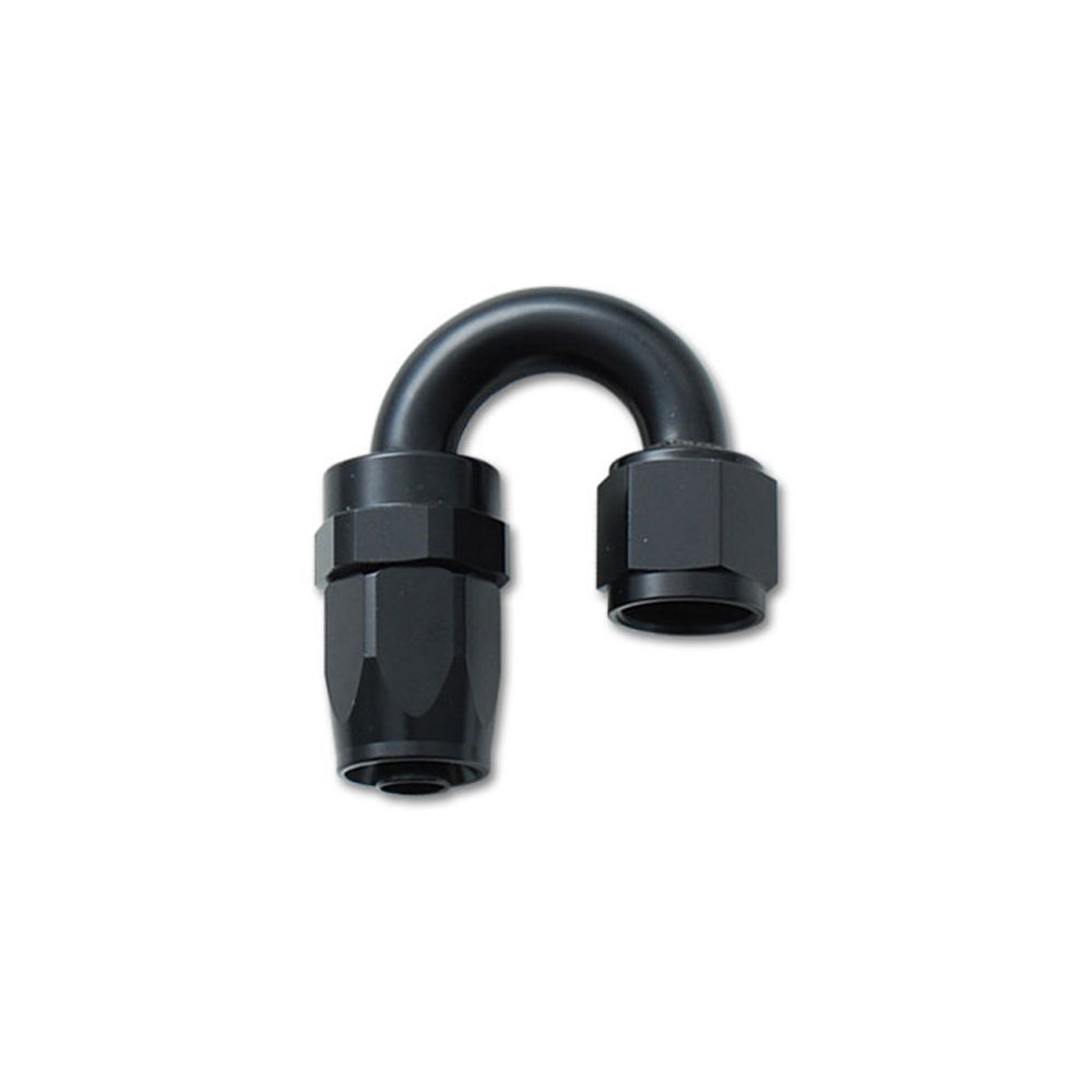 Vibrant Performance Fuel Hose Fitting 21806; Swivel Hose End Black Anodized -06AN 180 deg. -06AN Female 