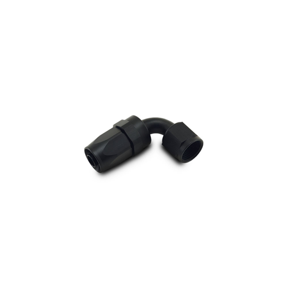 Vibrant Performance Fuel Hose Fitting 21904; Swivel Hose End Black Anodized -04AN 90 deg. -04AN Female 