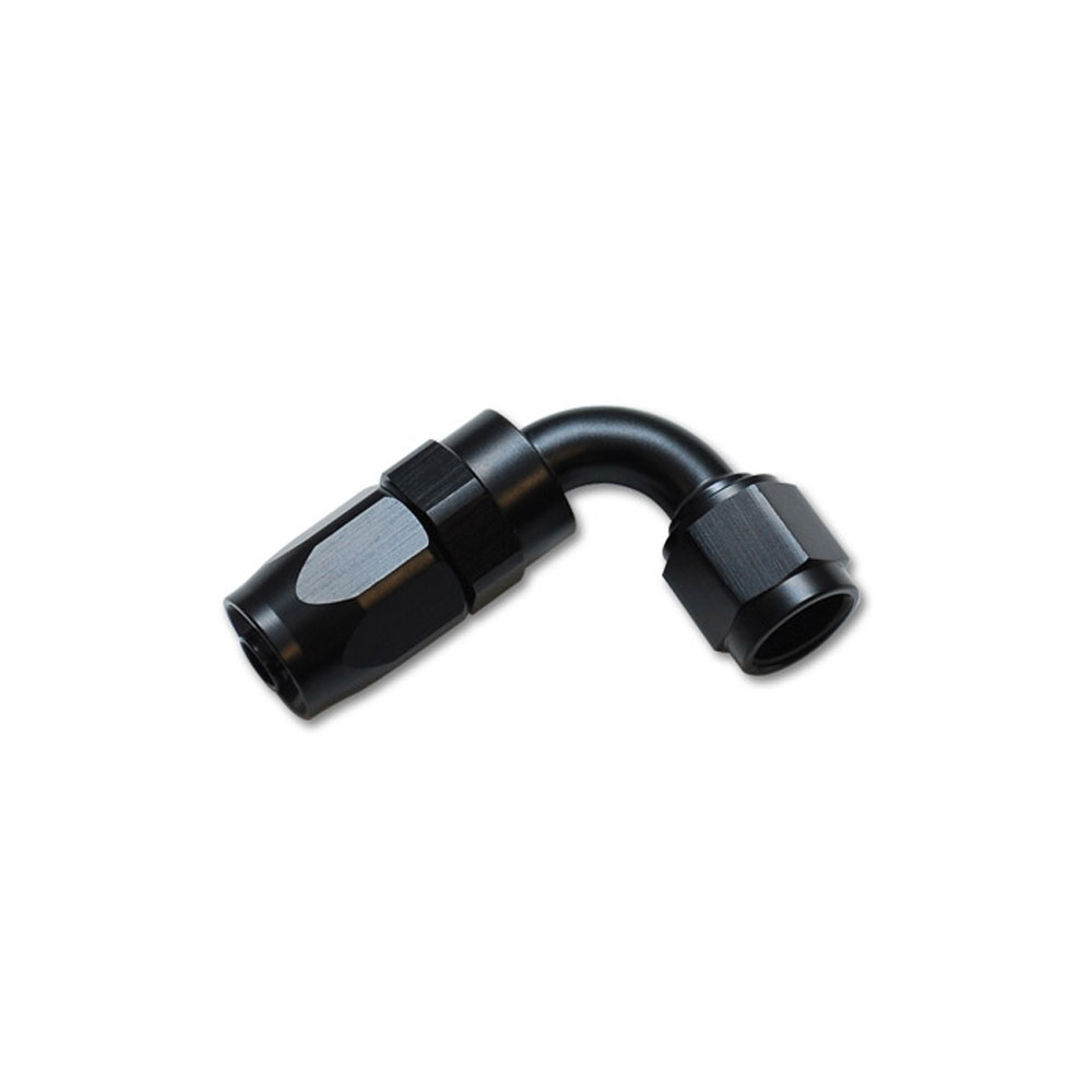 Vibrant Performance Fuel Hose Fitting 21904; Swivel Hose End Black Anodized -04AN 90 deg. -04AN Female 