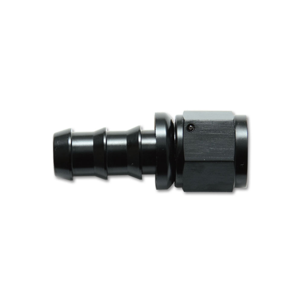 Vibrant Performance Fuel Hose Fitting 22006; Push On Hose End Hose End Black Anodized -06AN Straight -06AN Female 
