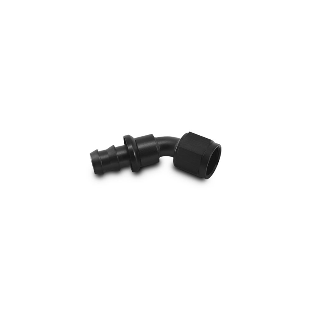 Vibrant Performance Fuel Hose Fitting 22404; Swivel Hose End Black Anodized -04AN 45 deg. -04AN Female 