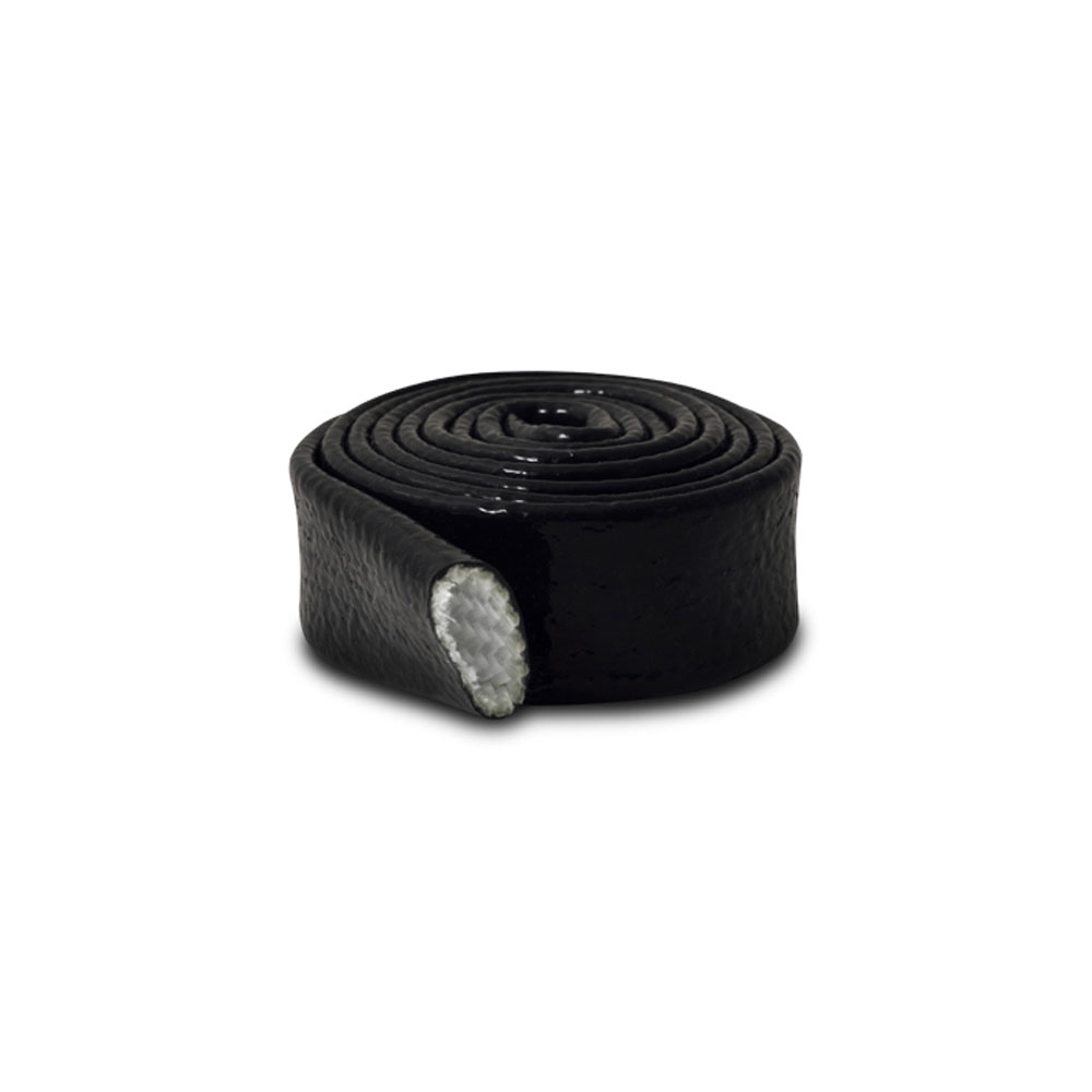 Vibrant Performance Thermal Protection Hose Sleeve 25816; Heat Protect 5 ft. Black Silicone Wrapped Fiberglass 