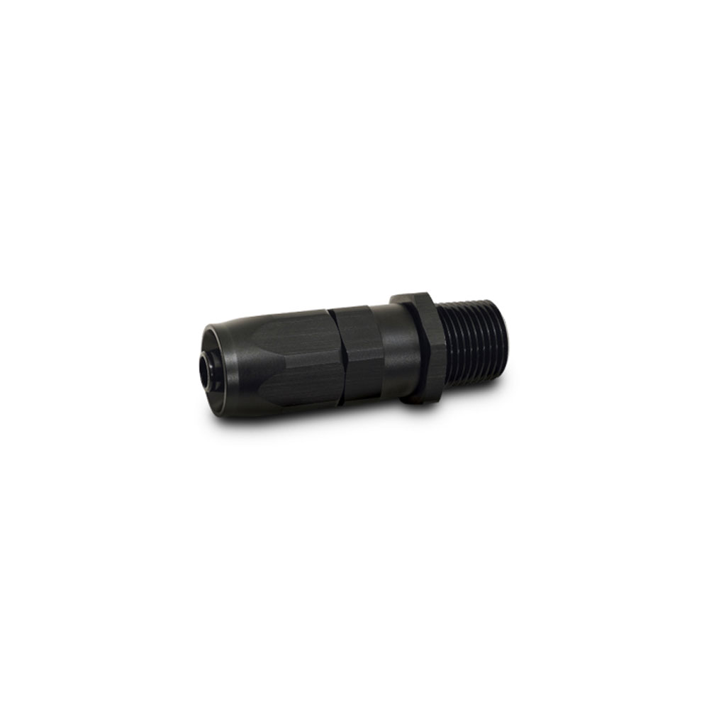 Vibrant Performance Fuel Hose Fitting 26000; NPT Male Hose End Hose End Black Anodized -06AN Straight 1/8 in. NPT Male 