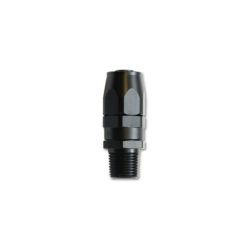 Vibrant Performance Fuel Hose Fitting 26000; NPT Male Hose End Hose End Black Anodized -06AN Straight 1/8 in. NPT Male 
