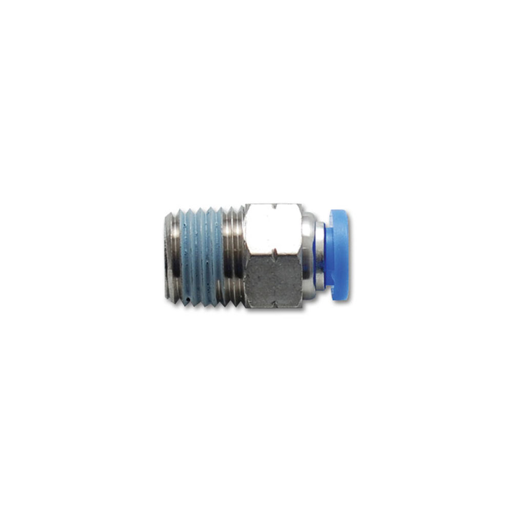 Vibrant Performance Tube Fitting 2663; Push Lock Vacuum Hose to NPT Natural 3/8 in. Tube Straight 1/4 in. NPT Male 