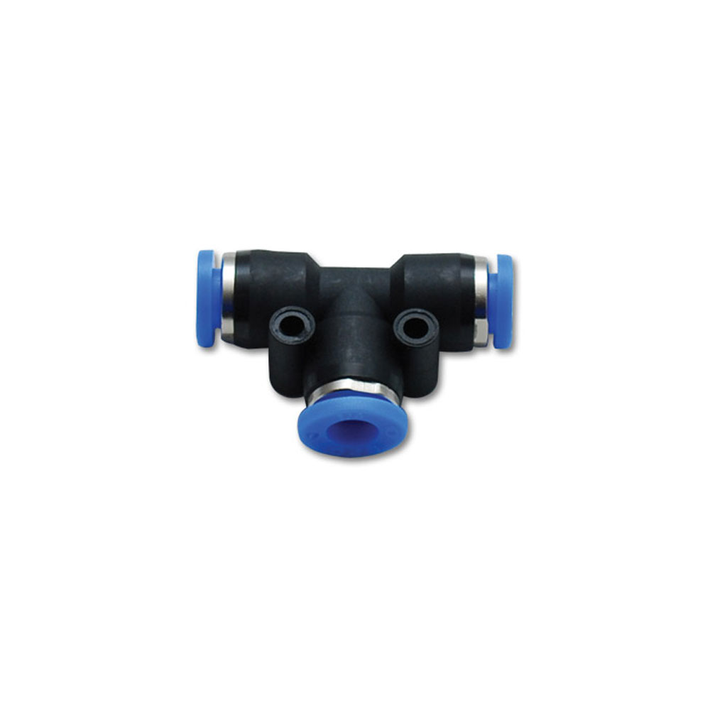 Vibrant Tube Fitting 2675; Push Lock Vacuum Hose Tee Fitting Black 5/32 in. Tube Tee 5/32 in. Tube 5/32 in. Tube 