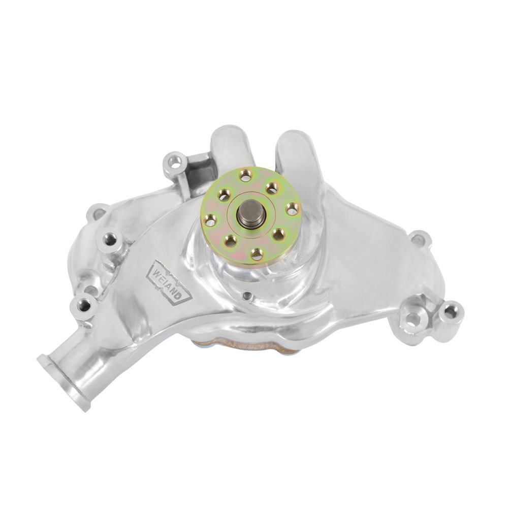 Weiand Mechanical Water Pump 9242P; Victor Polished Aluminum Mechanical Long for Chevy 396 to 454 