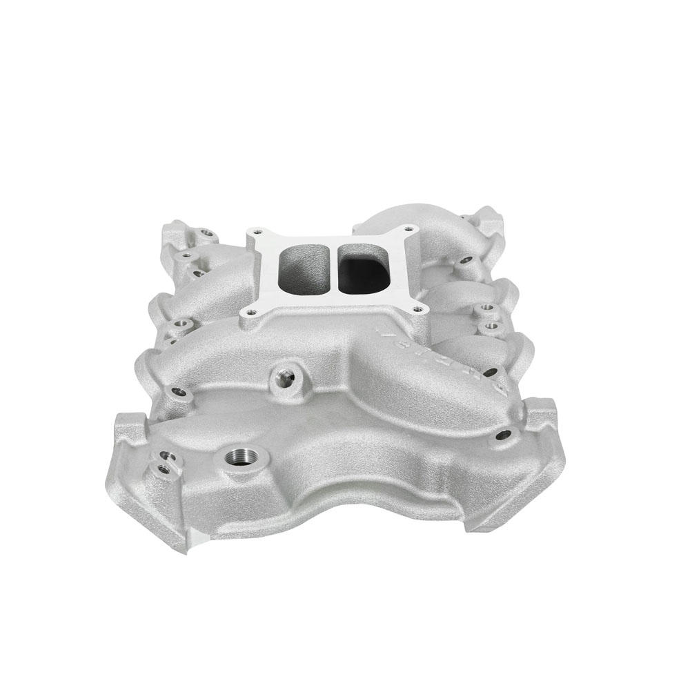 Weiand Intake Manifold 8010; Action Plus Dual Plane Idle to 5500 Satin Aluminum for Ford 351M, 400 
